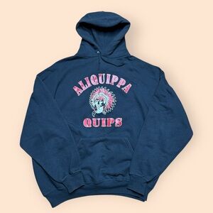 Vintage Aliquippa Quips 1990s Hoodie Sweatshirt Men’s 2XL Black Vtg Pittsburgh
